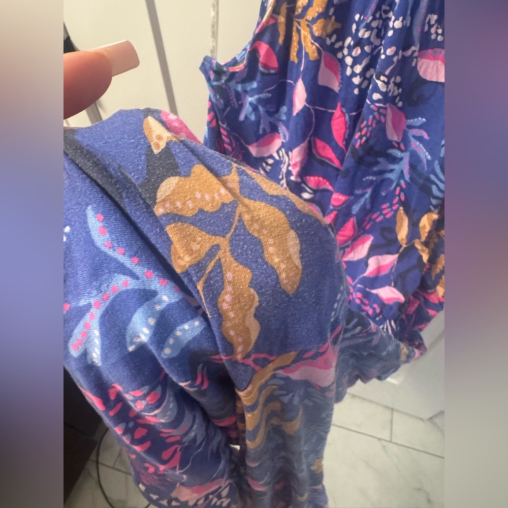 Lilly Pulitzer Blue and Pink Floral Jumpsuit - Picture 4 of 4